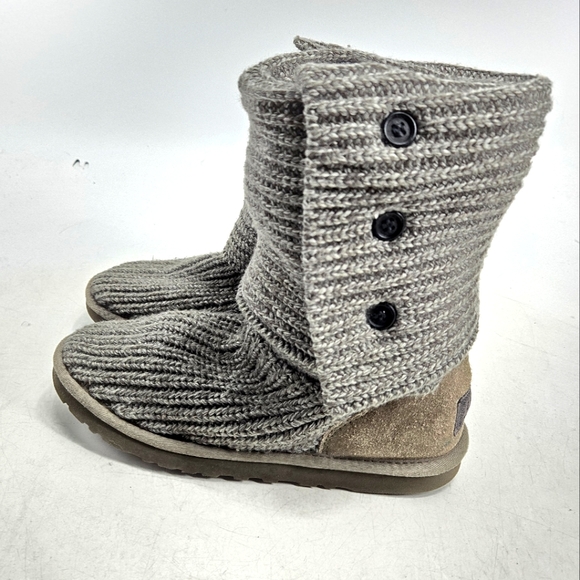 UGG Cardi Gray Knit Button Boots - Picture 4 of 12